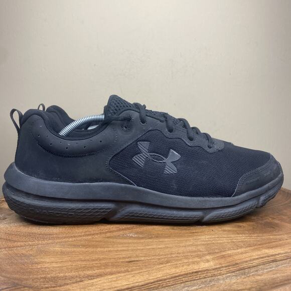 Under Armour Charged Assert 10 Triple Black Mens Size 14 4E Extra Wide Shoes